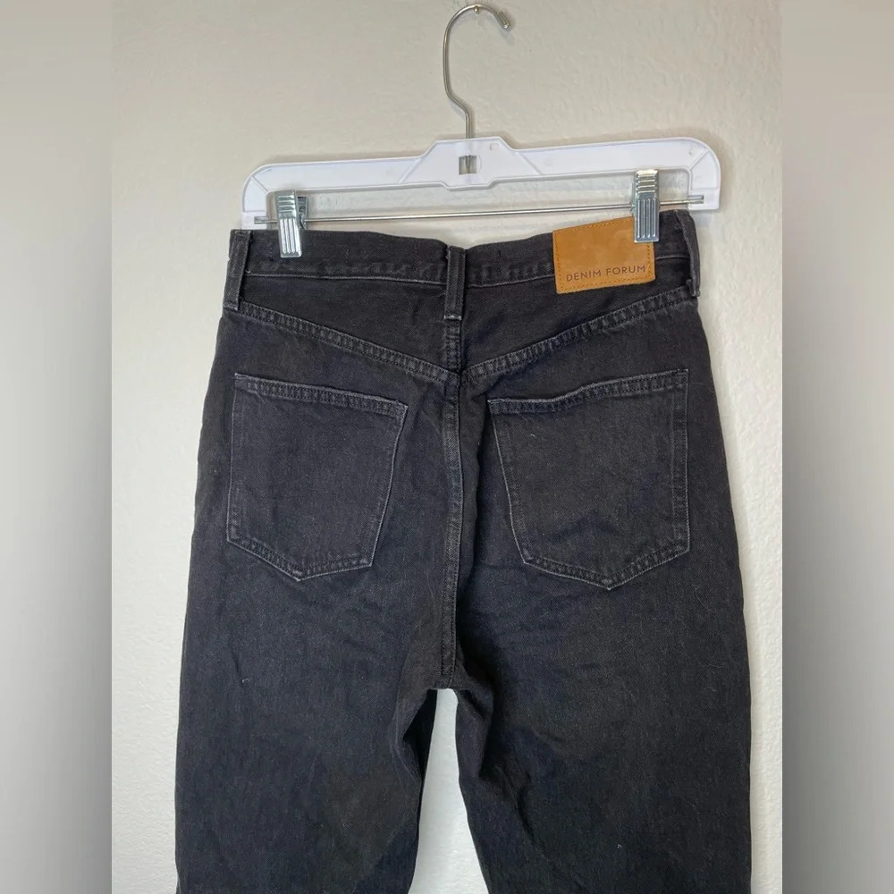 Denim Forum Aritzia The Bonet High Rise Loose Black Jeans Distressed Size 25 - Picture 6 of 10